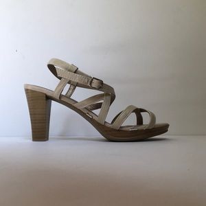 Mudd Heeled Strappy Sandals, Nude, Size 6.5